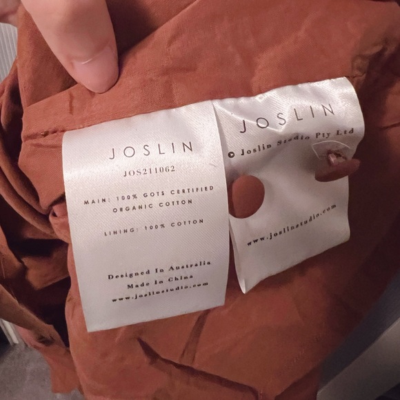 NWT Joslin Sakura Midi Earth Brown Dress in Organic Cotton - Picture 7 of 16